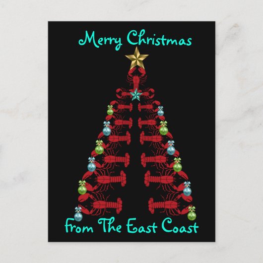Vrolijk kerstfeest vanuit het Oost-Kustgebied brie Feestdagenkaart (Voorkant)