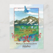 Vrolijk kerstfeest vanuit Idaho Sawtooth Mountains Feestdagenkaart (Voorkant)