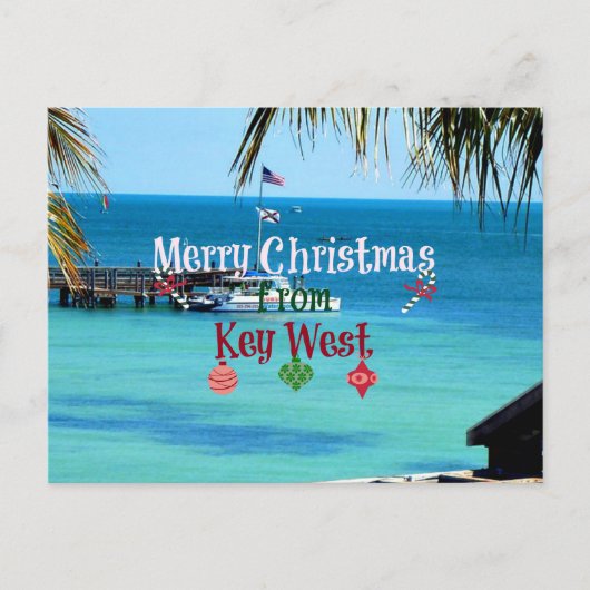Vrolijk kerstfeest vanuit Key West Feestdagenkaart (Voorkant)