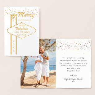Vrolijk kerstfeest vanuit Las Vegas Foto Folie Car Folie Kaarten