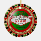Vrolijk kerstfeest vanuit Las Vegas Keramisch Ornament (Voorkant)