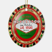Vrolijk kerstfeest vanuit Las Vegas Keramisch Ornament (Links)