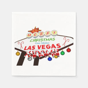 Vrolijk kerstfeest vanuit Las Vegas Paper Napkin Servet