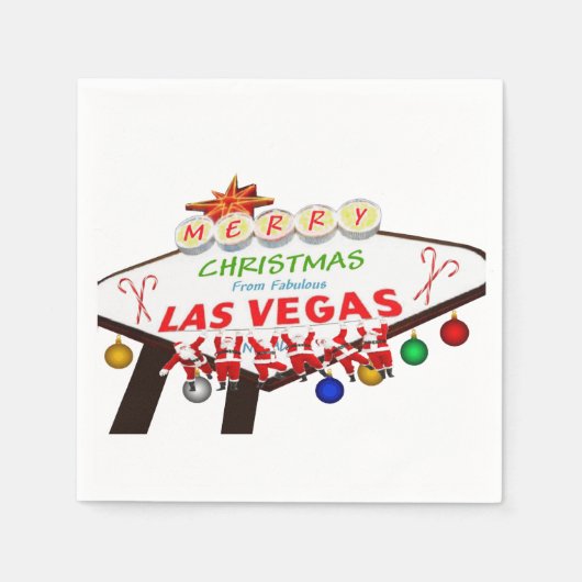 Vrolijk kerstfeest vanuit Las Vegas Paper Napkin Servet (Voorkant)