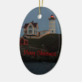 Vrolijk kerstfeest vanuit Maine Keramisch Ornament (Links)