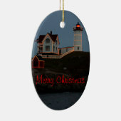 Vrolijk kerstfeest vanuit Maine Keramisch Ornament (Rechts)