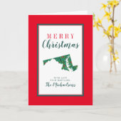 Vrolijk kerstfeest vanuit Maryland Kaart (Gele Bloem)