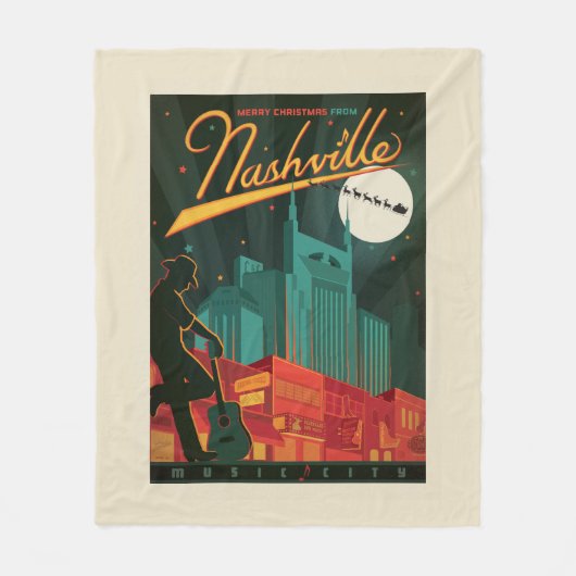 Vrolijk kerstfeest vanuit Nashville Fleece Deken (Voorkant)