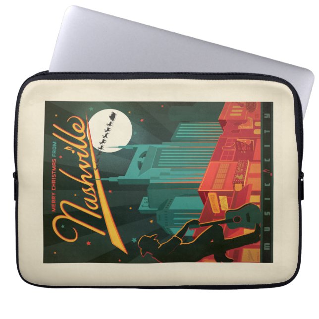 Vrolijk kerstfeest vanuit Nashville Laptop Sleeve (Voorkant)