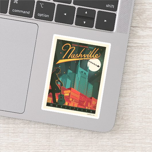 Vrolijk kerstfeest vanuit Nashville Sticker (Detail)