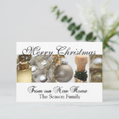 Vrolijk kerstfeest vanuit New Home collage Informatiekaartje (Staand voorkant)