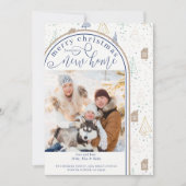 Vrolijk kerstfeest vanuit New Home Doodle Tree Hou Aankondiging (Voorkant)