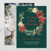 Vrolijk kerstfeest vanuit New Home Feestdagenkaart (Voorkant / Achterkant)