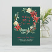Vrolijk kerstfeest vanuit New Home Feestdagenkaart (Staand voorkant)