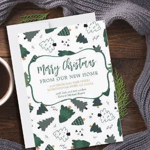 Vrolijk kerstfeest vanuit New Home-kerstbomen Aankondiging