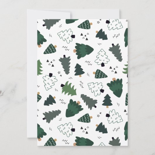 Vrolijk kerstfeest vanuit New Home-kerstbomen Aankondiging (Achterkant)