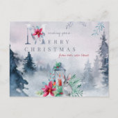 Vrolijk kerstfeest vanuit New Home Misty Winter Fo Feestdagenkaart (Voorkant)