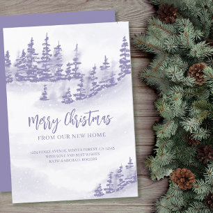 Vrolijk kerstfeest vanuit New Home Paarse Forest M Aankondiging