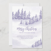 Vrolijk kerstfeest vanuit New Home Paarse Forest M Aankondiging (Voorkant)
