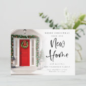 Vrolijk kerstfeest vanuit New Home Photo Overlay Feestdagenkaart (Staand voorkant)