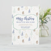 Vrolijk kerstfeest vanuit New Home Scandinavian Fo Aankondiging (Staand voorkant)