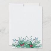 Vrolijk kerstfeest vanuit New Home Waterverf Holly Aankondiging (Achterkant)