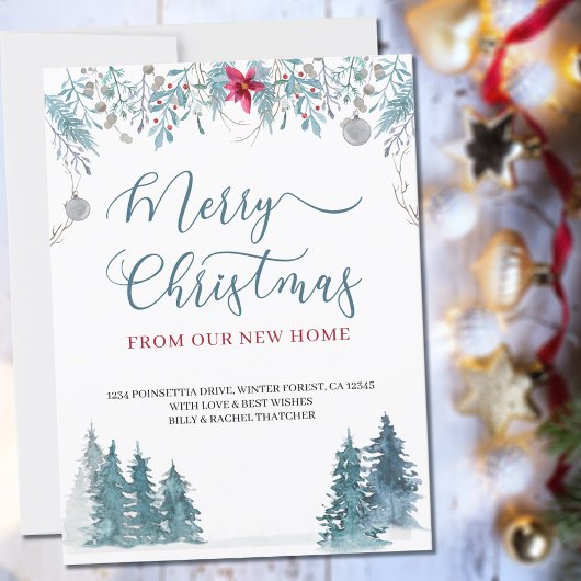 Vrolijk kerstfeest vanuit New Home Winter Forest M Aankondiging