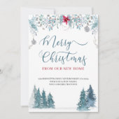 Vrolijk kerstfeest vanuit New Home Winter Forest M Aankondiging (Voorkant)