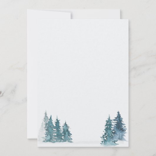 Vrolijk kerstfeest vanuit New Home Winter Forest M Aankondiging (Achterkant)