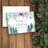 Vrolijk kerstfeest vanuit New Home Winter Forest M Feestdagenkaart