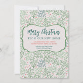 Vrolijk kerstfeest vanuit New Home Winter Greenery Aankondiging (Voorkant)
