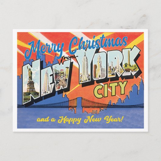 Vrolijk kerstfeest vanuit New York City  Briefkaart (Voorkant)