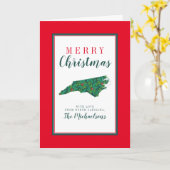 Vrolijk kerstfeest vanuit North Carolina Kaart (Gele Bloem)