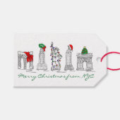 Vrolijk kerstfeest vanuit NYC New York City Holida Cadeaulabel (Voorkant (Horizontaal))