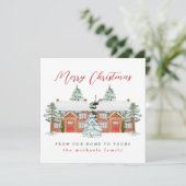 Vrolijk kerstfeest vanuit ons huis naar uw foto kaart (Staand voorkant)