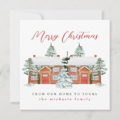 Vrolijk kerstfeest vanuit ons huis naar uw foto kaart (Voorkant)