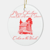 Vrolijk kerstfeest vanuit ons huis naar uw kerst keramisch ornament (Links)