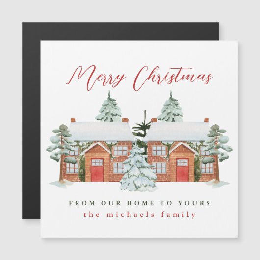 Vrolijk kerstfeest vanuit ons huis naar uw Magneti (Voorkant / Achterkant)