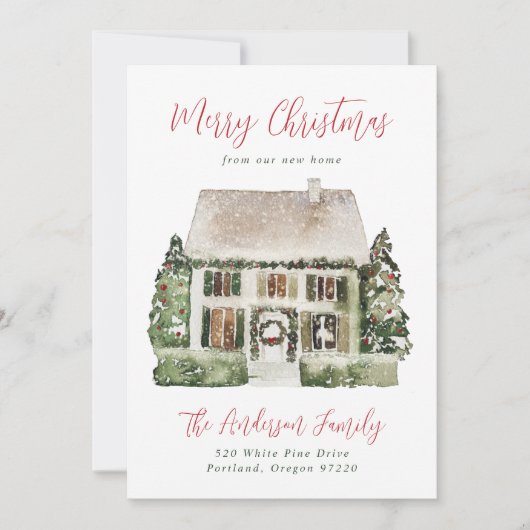 Vrolijk kerstfeest vanuit ons nieuwe thuis aankondiging (Voorkant)