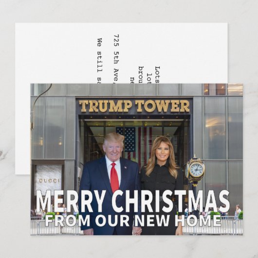 Vrolijk kerstfeest vanuit ons nieuwe thuis feestdagenkaart (Voorkant / Achterkant)