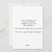 Vrolijk kerstfeest vanuit ons nieuwe thuis feestdagenkaart (Achterkant)