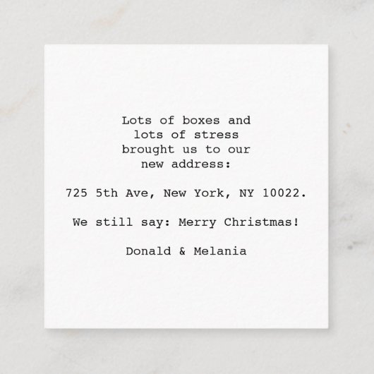 Vrolijk kerstfeest vanuit ons nieuwe thuis informatiekaartje (Achterkant)