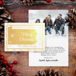 Vrolijk kerstfeest vanuit Pennsylvania   Foto Folie Kaarten