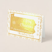 Vrolijk kerstfeest vanuit Pennsylvania | Foto Folie Kaarten (Voorkant)