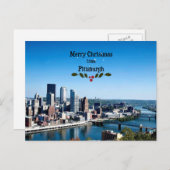 Vrolijk kerstfeest vanuit Pittsburgh Feestdagenkaart (Voorkant / Achterkant)