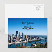 Vrolijk kerstfeest vanuit Pittsburgh Feestdagenkaart (Voorkant / Achterkant)