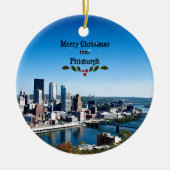 Vrolijk kerstfeest vanuit Pittsburgh Keramisch Ornament (Voorkant)