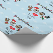 Vrolijk kerstfeest vanuit Santa en Friends Cadeaupapier (Hoek)