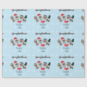 Vrolijk kerstfeest vanuit Santa en Friends Cadeaupapier (Vlak)