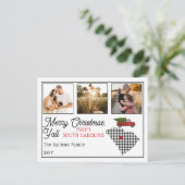 Vrolijk kerstfeest vanuit South Carolina Fotovakan Feestdagenkaart (Staand voorkant)